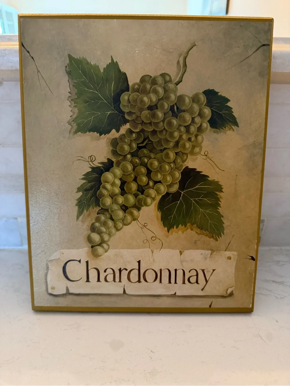 Chardonnay Grape Wall Art Print in Green